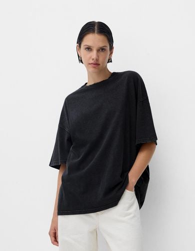 Camiseta Manga Corta Oversize Mujer Xs - Bershka - Modalova