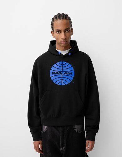 Sudadera Pan Am Capucha Boxy Print Hombre L - Bershka - Modalova