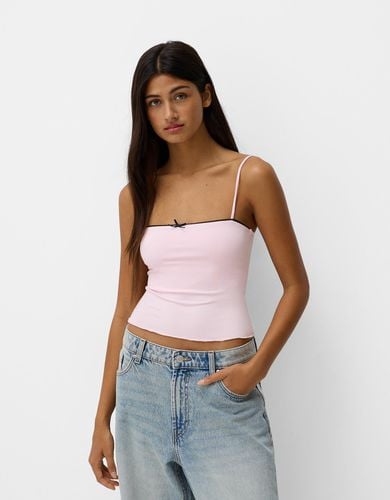 Top Tirantes Detalle Lazo Mujer L - Bershka - Modalova