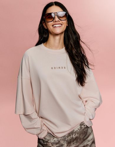 Camiseta Doble Manga Print Mujer M - Bershka - Modalova