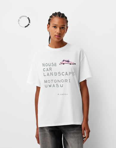 Camiseta Motonori Manga Corta Oversize Mujer L - Bershka - Modalova