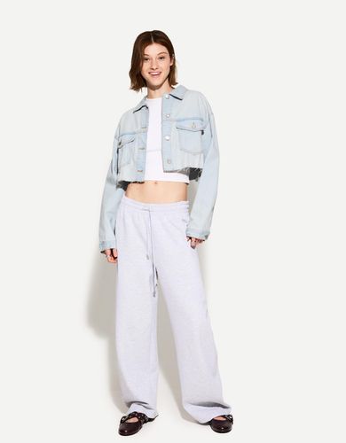 Cazadora Demin Cropped Mujer M - Bershka - Modalova