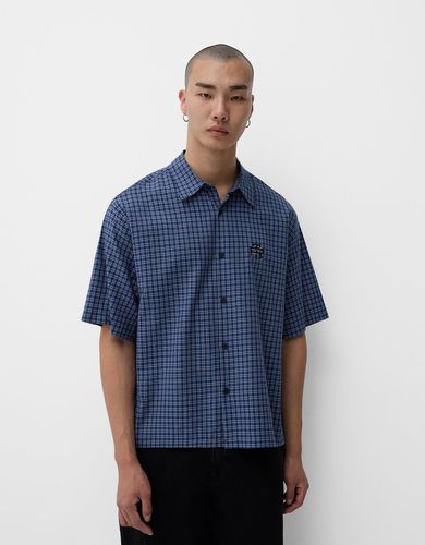 Camisa Manga Corta Cuadros Hombre L - Bershka - Modalova