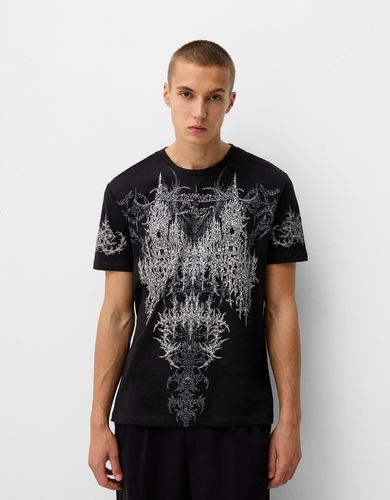 Camiseta Manga Corta Regular Print Hombre L - Bershka - Modalova