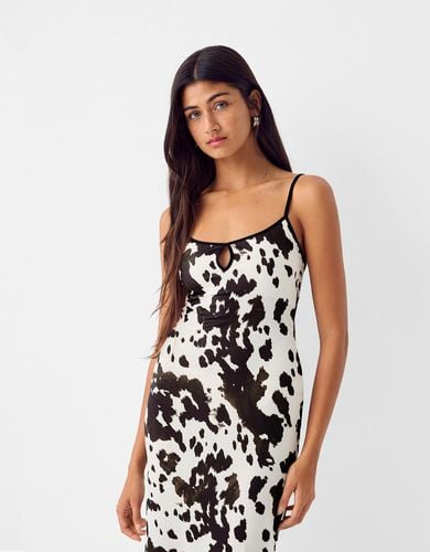 Vestido Midi Animal Print Mujer S - Bershka - Modalova