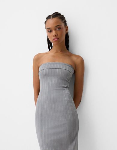 Vestido Midi Bandeau Mujer Xs - Bershka - Modalova