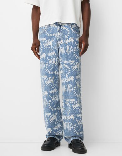 Jeans Baggy Print Hombre 36 - Bershka - Modalova