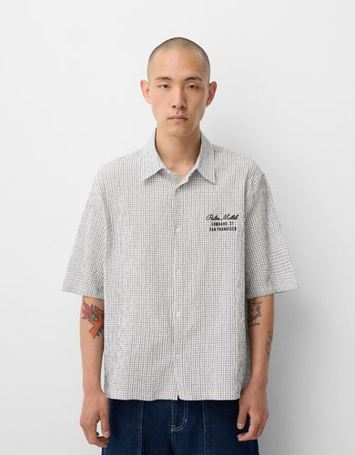 Camisa Manga Corta Boxy Bordado Hombre S - Bershka - Modalova