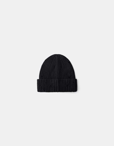 Bershka Beanie Rotos Hombre Negro - Bershka - Modalova