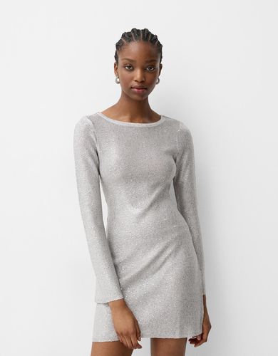 Vestido Mini Brillo Lentejuelas Mujer L - Bershka - Modalova