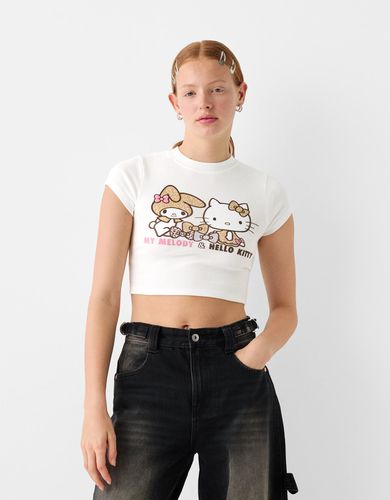 Camiseta Hello Kitty & My Melody Manga Corta Print Mujer 10-12 - Bershka - Modalova