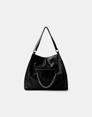 Bolso Tachas Cremallera Mujer - Bershka - Modalova