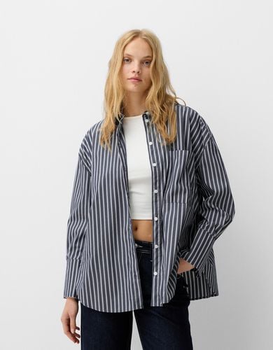 Camisa Popelín Oversize Mujer L - Bershka - Modalova