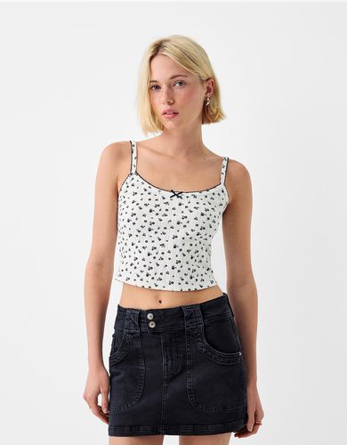 Falda Mini Sarga Mujer 38 - Bershka - Modalova