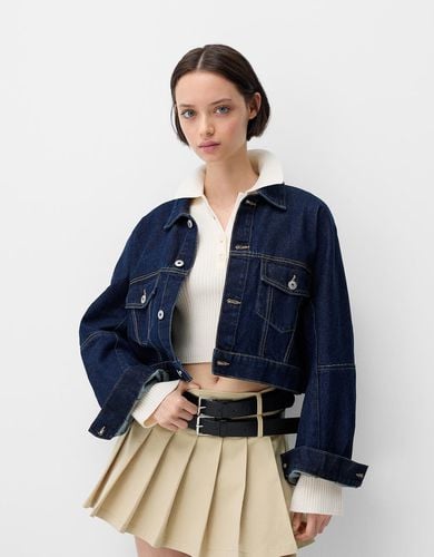 Falda Mini Tablas Cinturón Mujer L - Bershka - Modalova