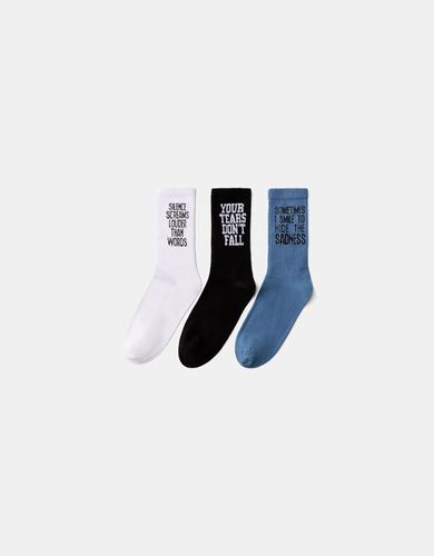 Pack 3 Calcetines Print Hombre - Bershka - Modalova