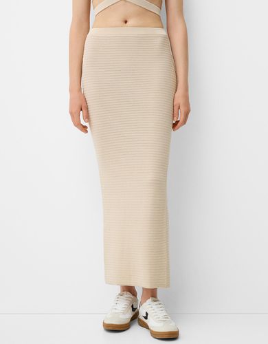 Falda Midi Cut-Out Mujer Xs - Bershka - Modalova