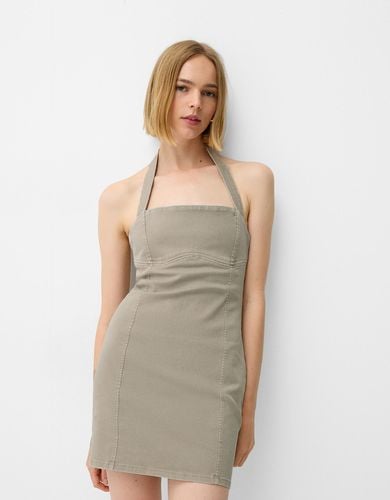 Vestido Mini Halter Sarga Mujer Xs - Bershka - Modalova