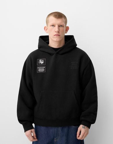 Sudadera Capucha Boxy Print Hombre L - Bershka - Modalova