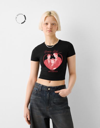 Camiseta Gossip Girl Manga Corta Mujer Xs - Bershka - Modalova