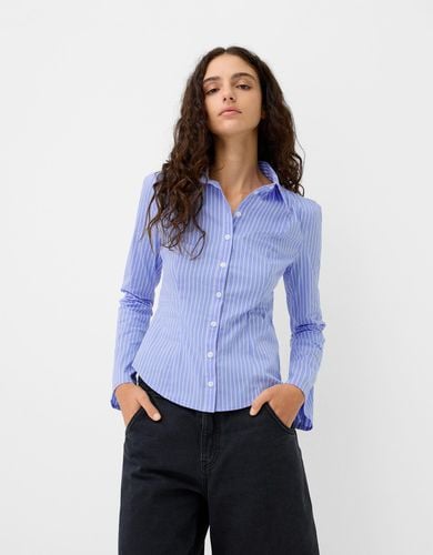 Camisa Entallada Manga Ancha Mujer S - Bershka - Modalova