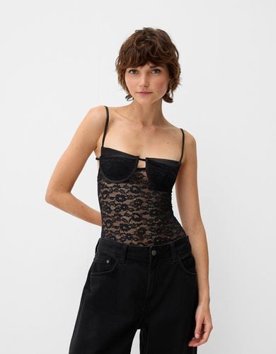 Bershka Body Blonda Mujer Xs Negro - Bershka - Modalova