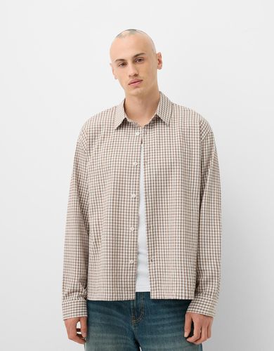 Camisa Relax Cuadros Hombre L - Bershka - Modalova