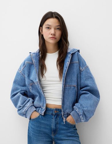 Chaqueta Denim Capucha Mujer L - Bershka - Modalova