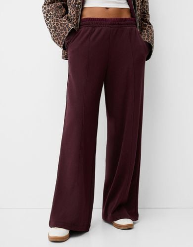 Pantalón Felpa Wide Leg Mujer L - Bershka - Modalova