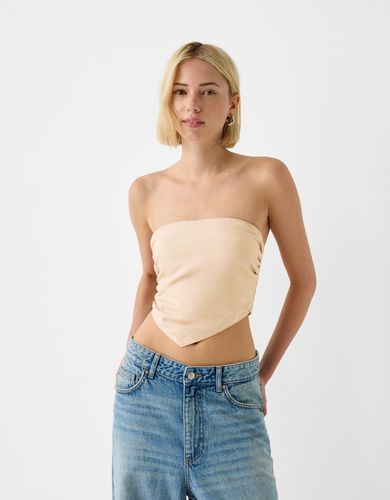 Top Pañuelo Con Lino Mujer M - Bershka - Modalova