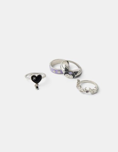 Pack 4 Anillos Kuromi Mujer M - Bershka - Modalova