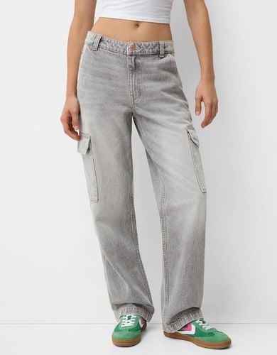 Jeans Straight Cargo Mujer 10-12 - Bershka - Modalova