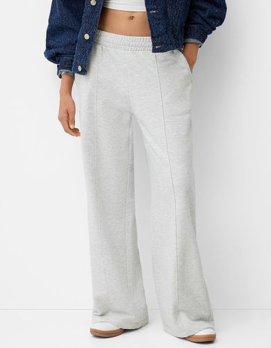 Pantalón Felpa Wide Leg Mujer Xs - Bershka - Modalova