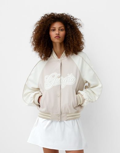 Cazadora Varsity Estructura Mujer L - Bershka - Modalova