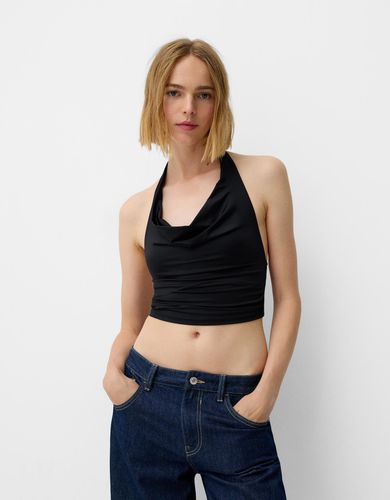 Top Halter Drapeado Mujer L - Bershka - Modalova