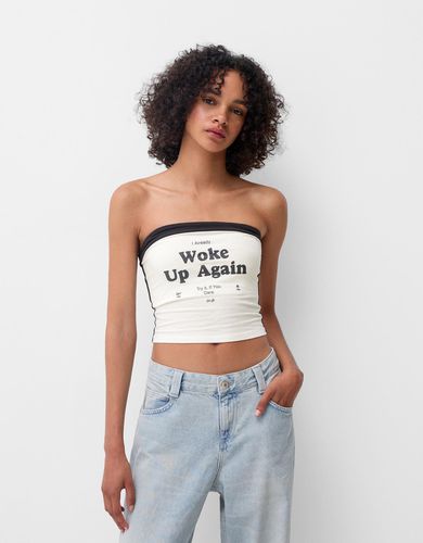 Top Bandeau Print Mujer L - Bershka - Modalova