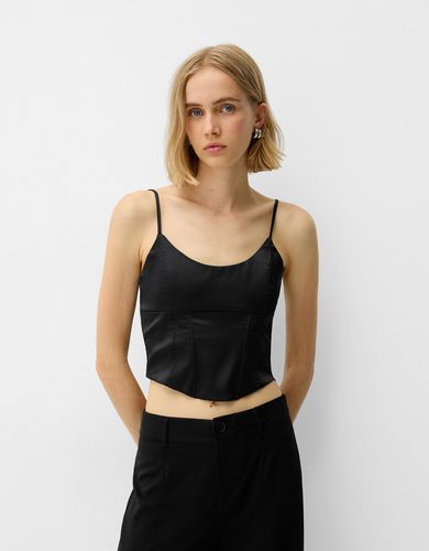 Top Corsé Satén Mujer L - Bershka - Modalova