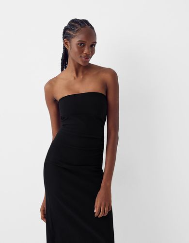 Vestido Midi Bandeau Mujer Xs - Bershka - Modalova