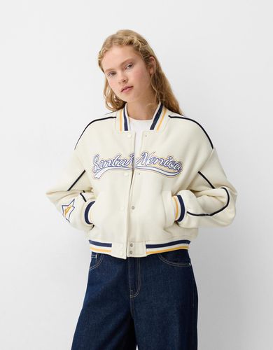 Cazadora Varsity Felpa Mujer 10-12 - Bershka - Modalova