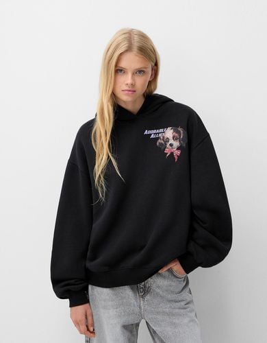 Sudadera Capucha Print Mujer L - Bershka - Modalova