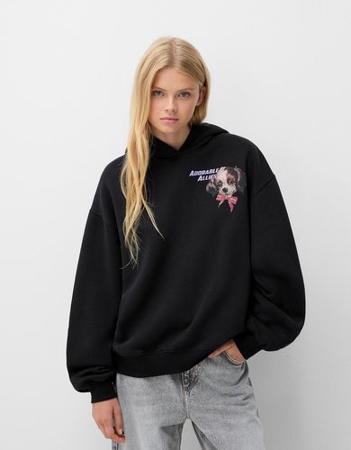 Sudadera Capucha Print Mujer M - Bershka - Modalova