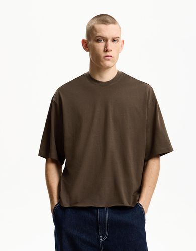 Camiseta Manga Corta Cropped Hombre M - Bershka - Modalova