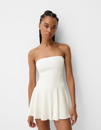 Vestido Mini Bandeau Bámbula Mujer S - Bershka - Modalova