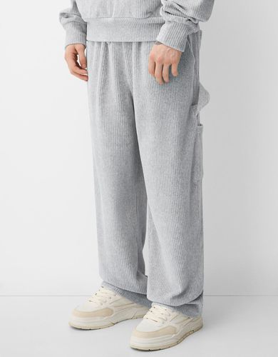 Pantalón Wide Leg Carpenter Pana Hombre Xs - Bershka - Modalova