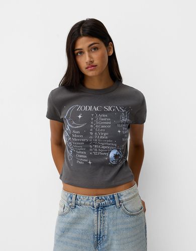 Camiseta Manga Corta Print Mujer M - Bershka - Modalova