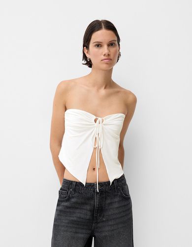 Bershka Top Bandeau Mujer L Blanco - Bershka - Modalova