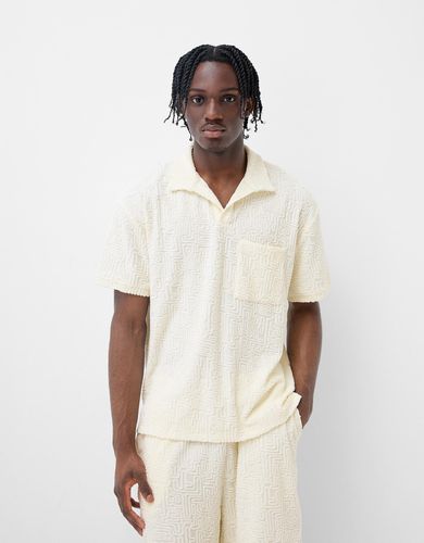 Polo Manga Corta Toalla Jacquard Hombre L - Bershka - Modalova