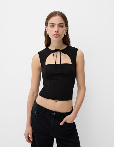 Top Cropped Sin Mangas Mujer L - Bershka - Modalova