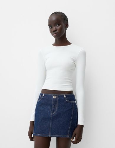 Falda Denim Mini Mujer L - Bershka - Modalova