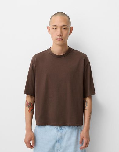 Camiseta Manga Corta Cropped Boxy Fit Hombre L - Bershka - Modalova